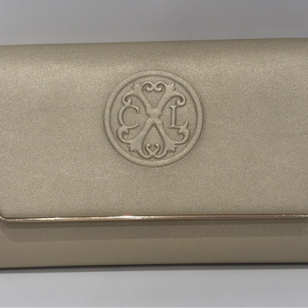 CXL by Christian Lacroix Clutch Womens Gold Madison Smooth Detachable Chain NWT